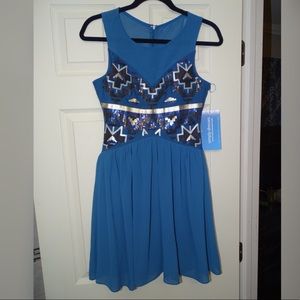 Blue sequined dress
